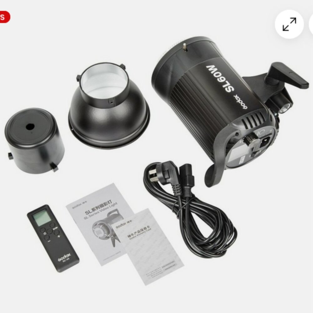 Godox SL-60W Photo Video Light + Adapter & Remote